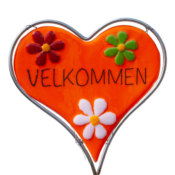 Velkommen hjerte zoom (Orange) - Hejslet Design