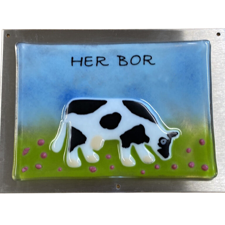 Husskilt med malkeko